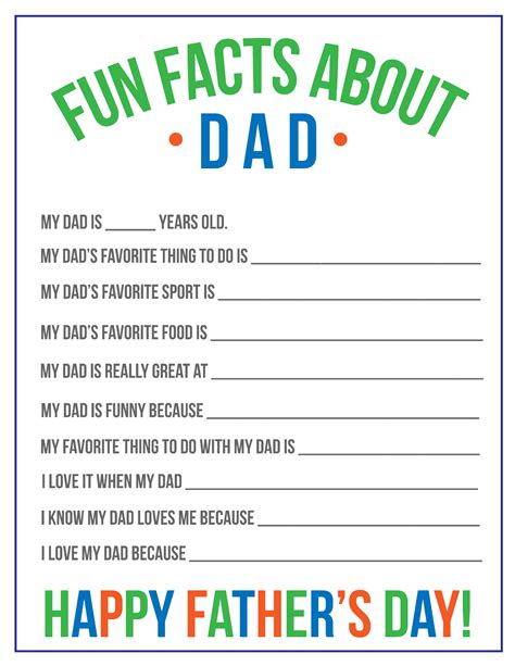 All About Daddy Printable Free